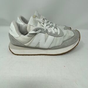 New Balance 237 Sea Salt White Suede Nylon Sneakers WS237NN Womens 8.5 US
